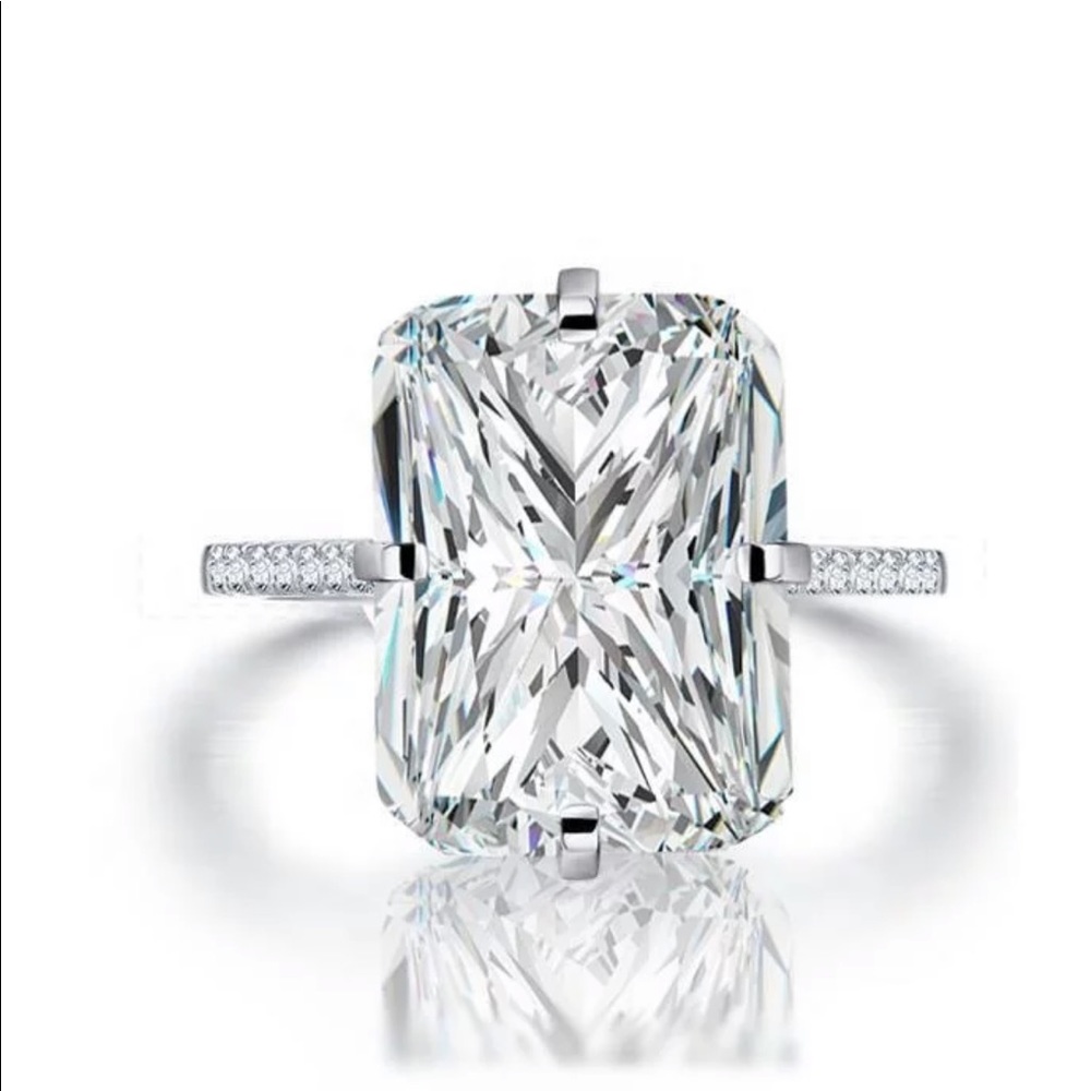 New 925 Sterling Silver Diamond Bridal Ring - Picture 2 of 5